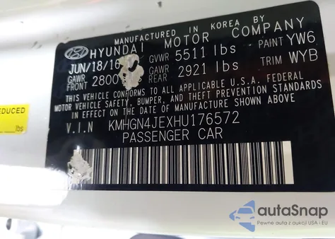 2017 Genesis G80 3.8 z USA, uszkodzony, nr VIN KMHGN4JEXHU176572